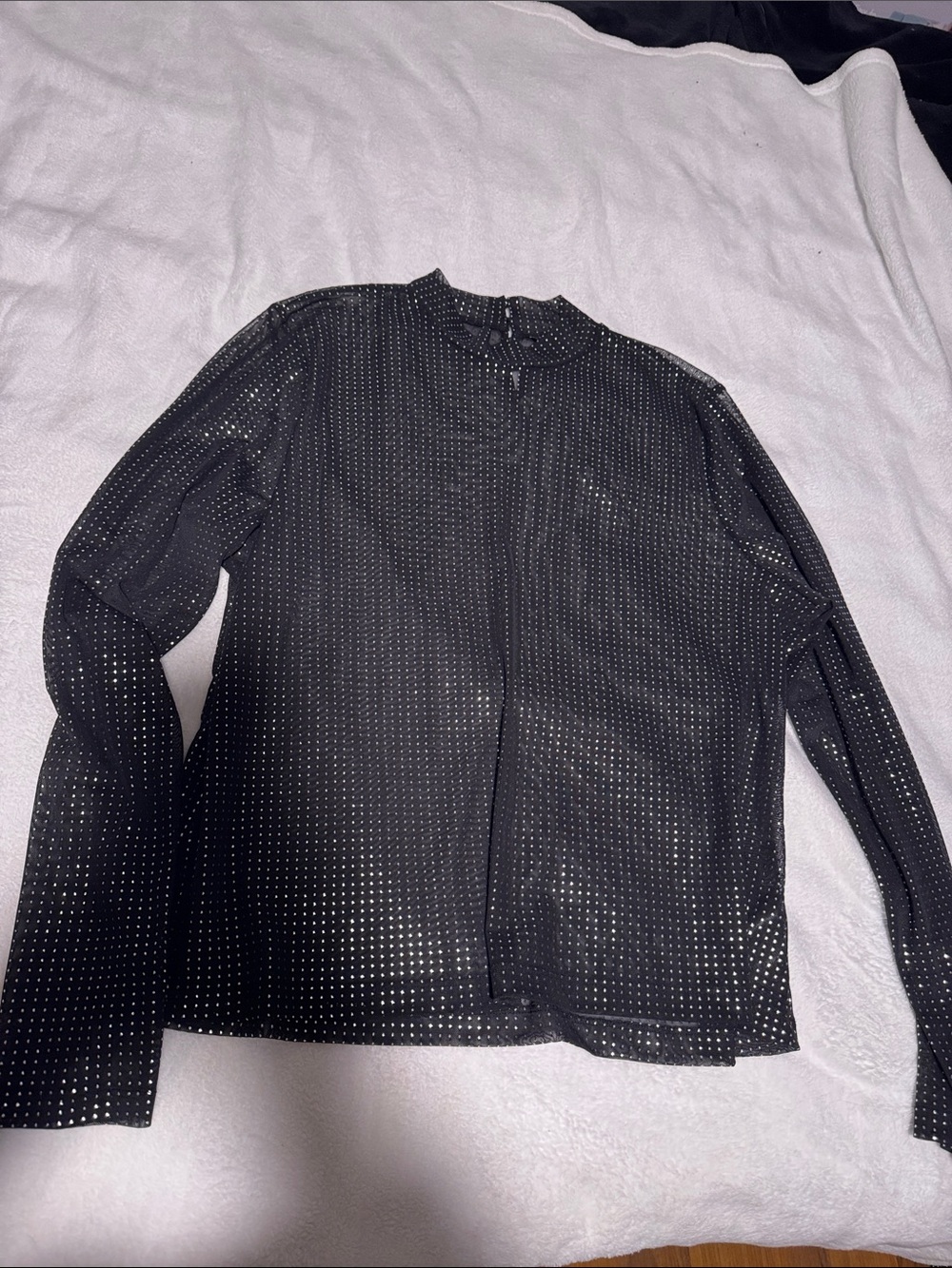 F&F Black Studded Shear Long Sleeve